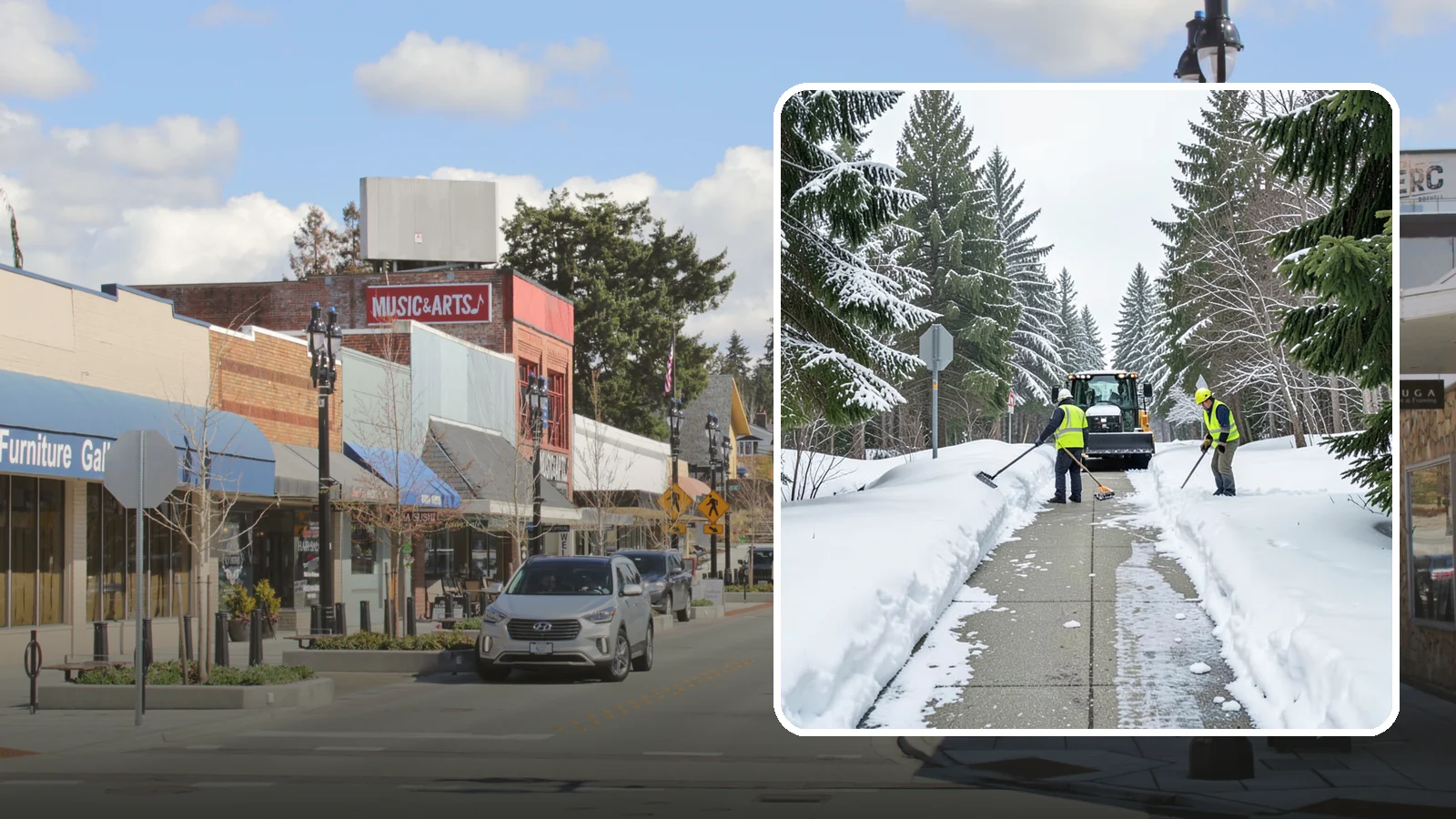 ADA Sidewalk Clearing in Bothell, King County, WA - We clear sidewalks to ADA standards so ramps, routes, and access points stay usable in winter.