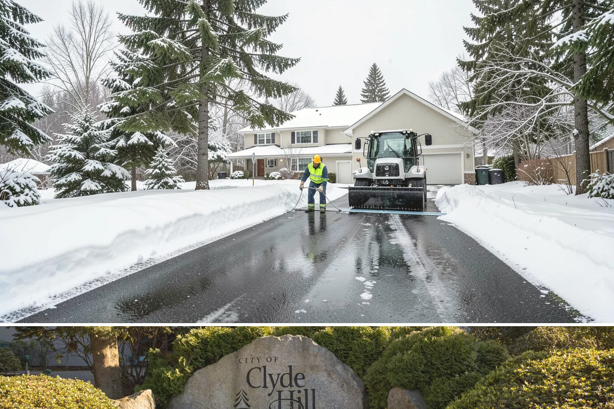 ADA Sidewalk Clearing in Clyde Hill, King County, WA - ADA sidewalk clearing is required after every snowfall through the winter season.