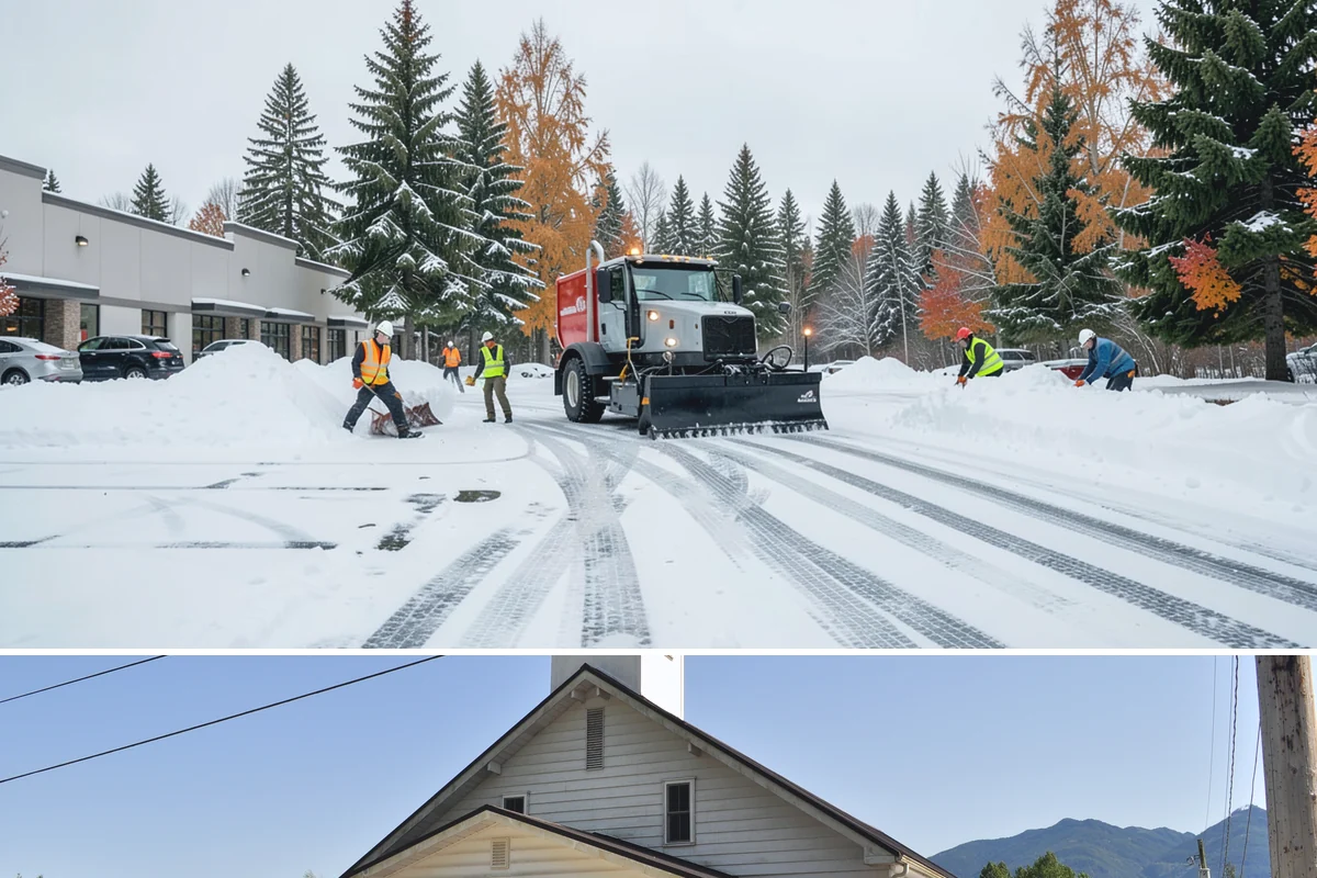 ADA Sidewalk Clearing in Concrete, Skagit County, WA - ADA sidewalk clearing is required after every snowfall through the winter season.