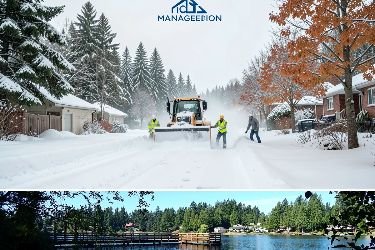 ADA Sidewalk Clearing in Federal Way, King County, WA - ADA sidewalk clearing is required after every snowfall through the winter season.