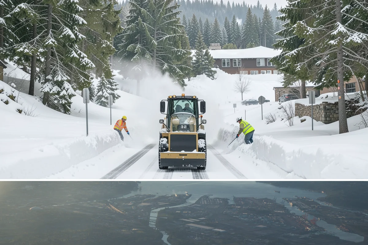 ADA Sidewalk Clearing in Fife, Pierce County, WA - ADA sidewalk clearing is required after every snowfall through the winter season.