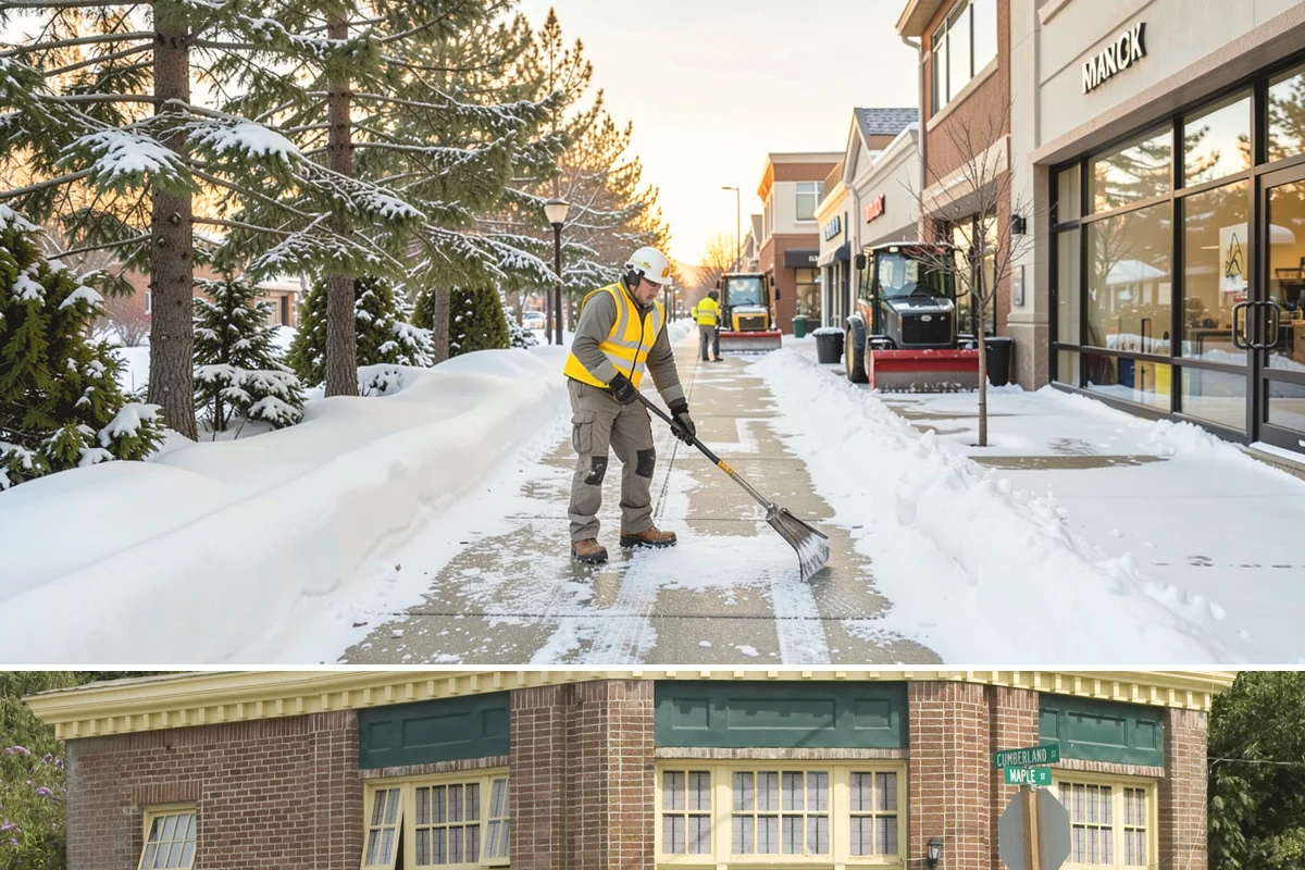 ADA Sidewalk Clearing in Hamilton, Skagit County, WA - ADA sidewalk clearing is required after every snowfall through the winter season.
