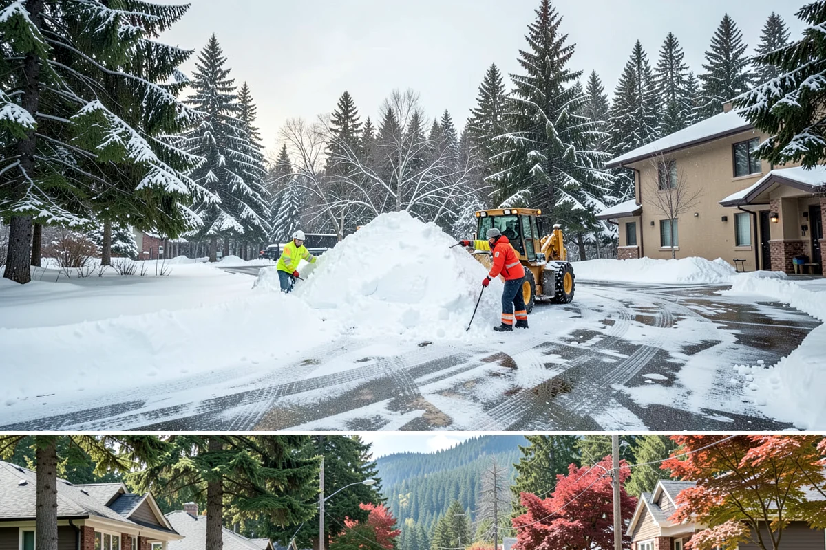 ADA Sidewalk Clearing in Hunts Point, King County, WA - ADA sidewalk clearing is required after every snowfall through the winter season.