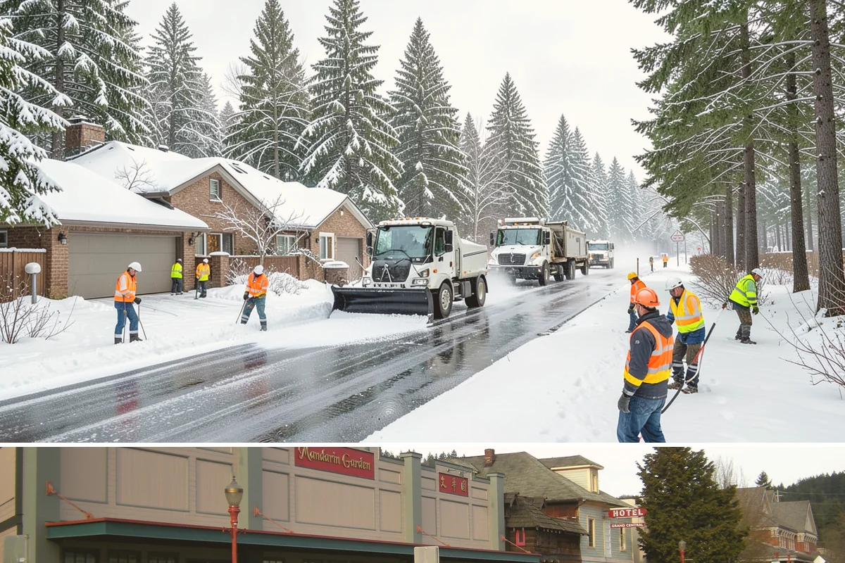 ADA Sidewalk Clearing in Issaquah, King County, WA - ADA sidewalk clearing is required after every snowfall through the winter season.