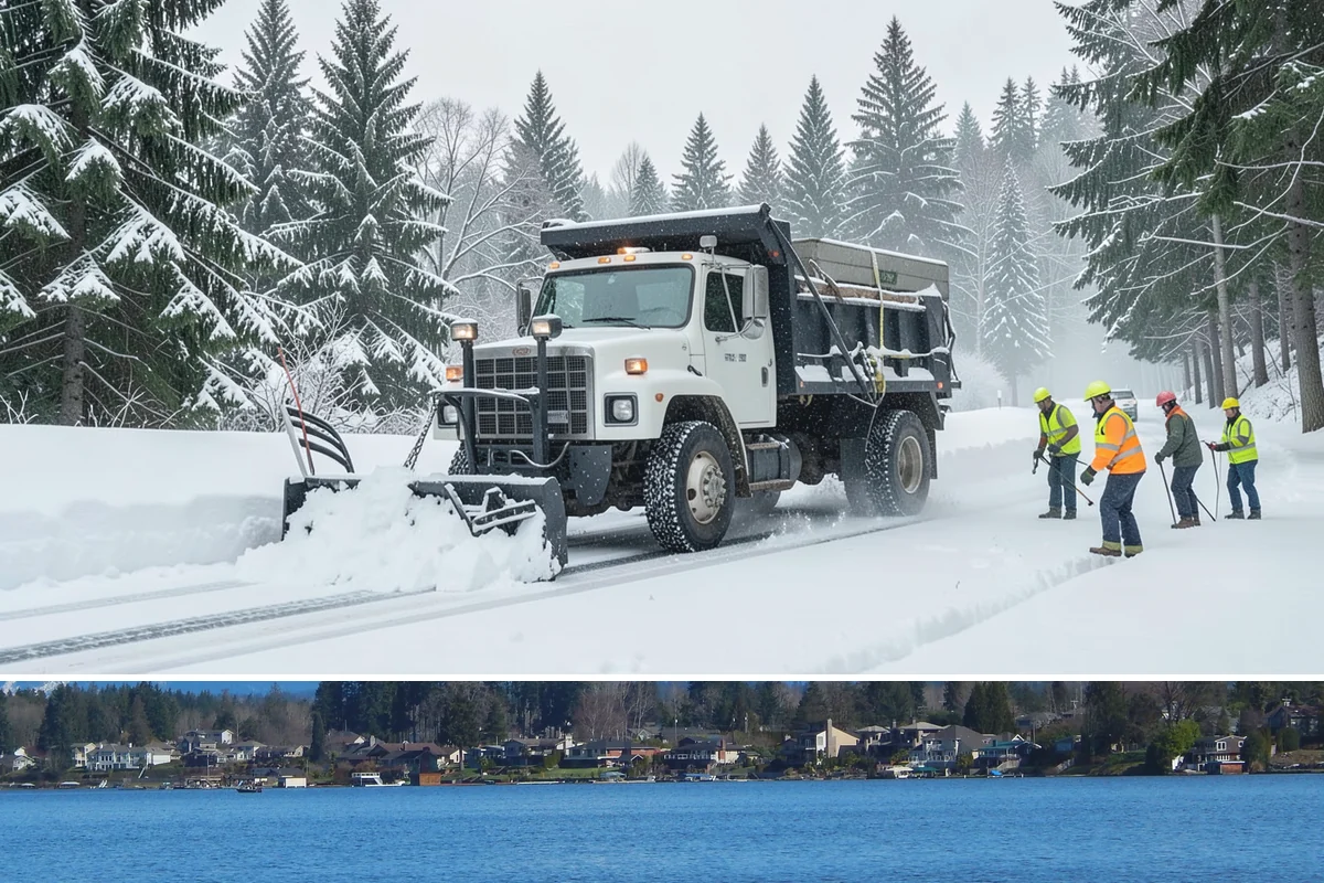 ADA Sidewalk Clearing in Lake Stevens, Snohomish County, WA - ADA sidewalk clearing is required after every snowfall through the winter season.