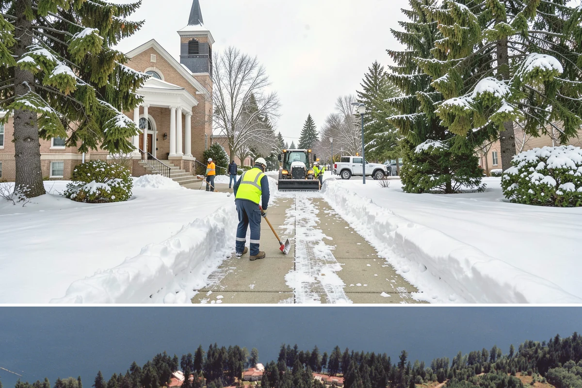 ADA Sidewalk Clearing in Lakewood, Pierce County, WA - ADA sidewalk clearing is required after every snowfall through the winter season.
