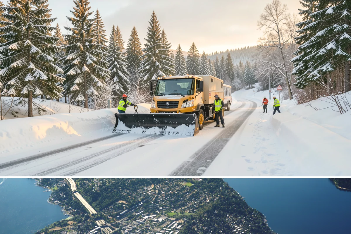 ADA Sidewalk Clearing in Mercer Island, King County, WA - ADA sidewalk clearing is required after every snowfall through the winter season.