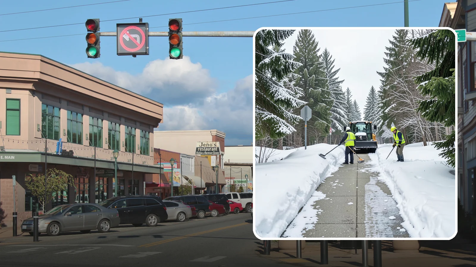 ADA Sidewalk Clearing in Monroe, Snohomish County, WA - We clear sidewalks to ADA standards so ramps, routes, and access points stay usable in winter.