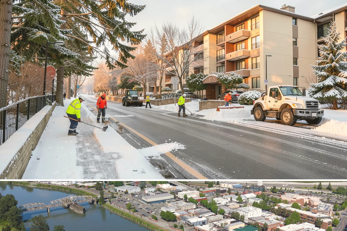 ADA Sidewalk Clearing in Mount Vernon, Skagit County, WA - ADA sidewalk clearing is required after every snowfall through the winter season.