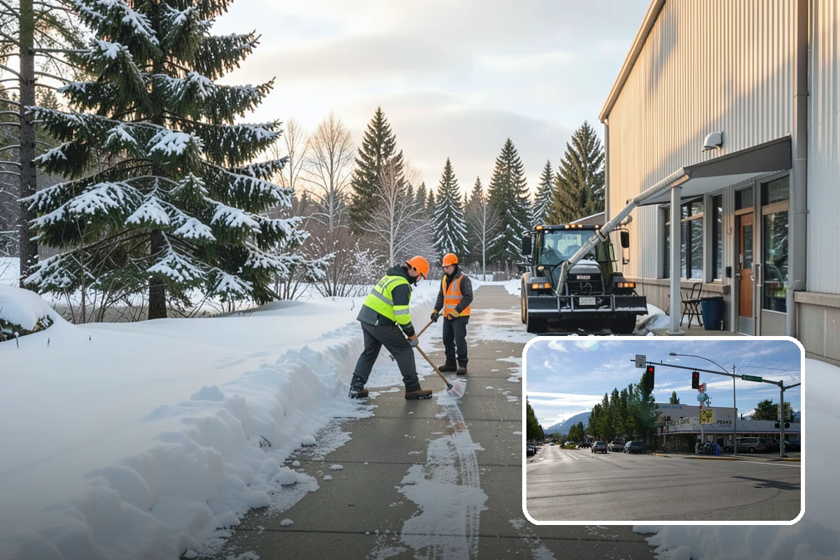 ADA Sidewalk Clearing in North Bend, King County, WA - Maintains ADA-compliant accessible routes