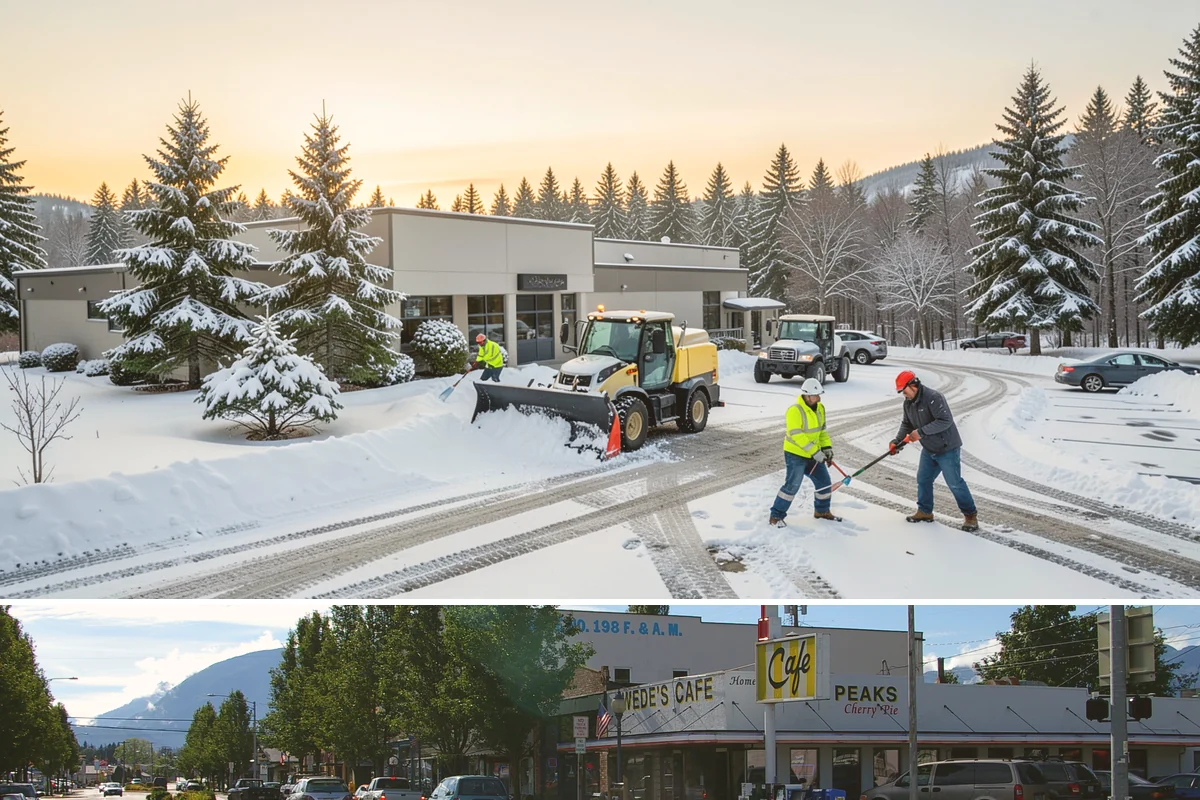 ADA Sidewalk Clearing in North Bend, King County, WA - ADA sidewalk clearing is required after every snowfall through the winter season.