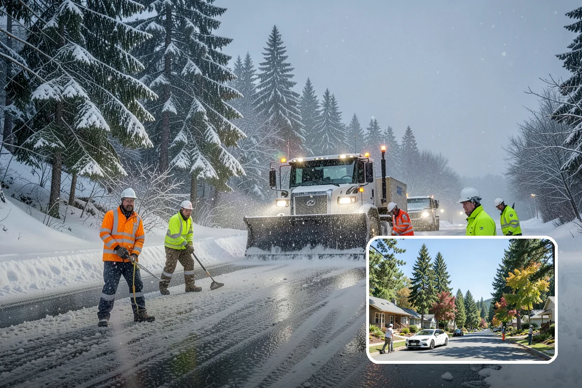 ADA Sidewalk Clearing in Orting, Pierce County, WA - Maintains ADA-compliant accessible routes