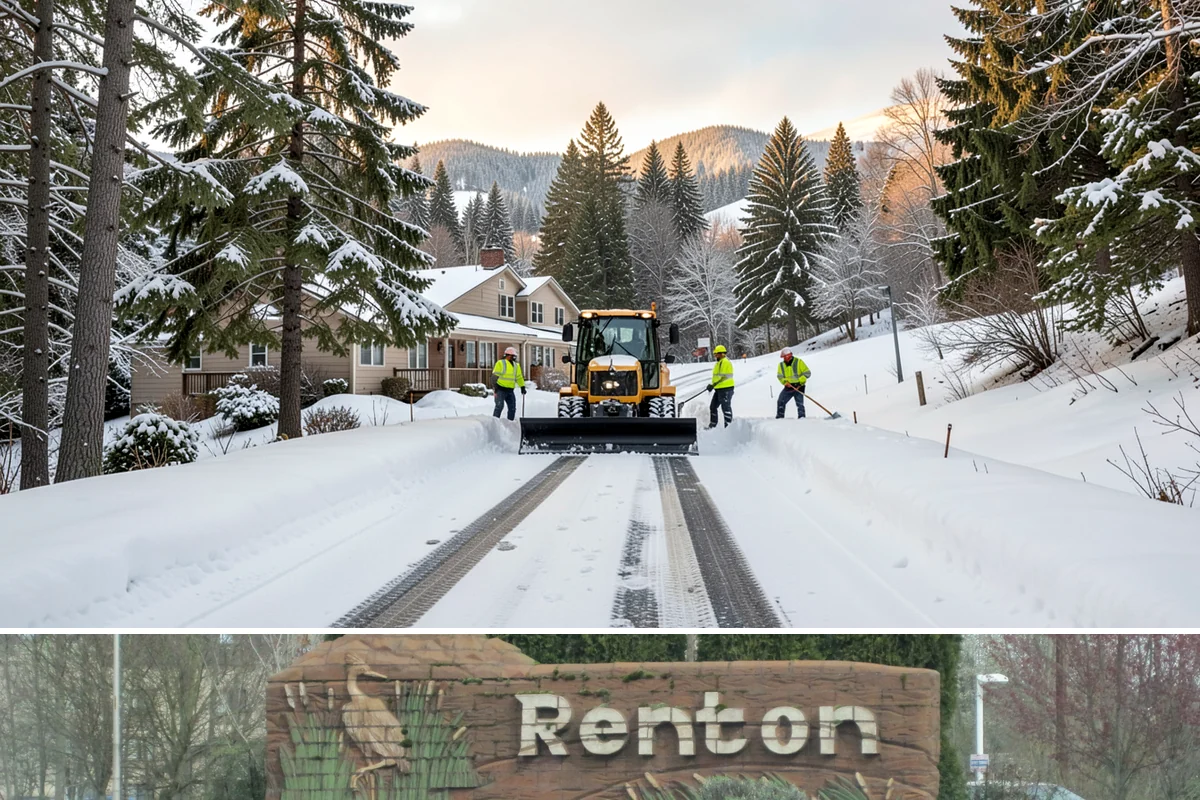 ADA Sidewalk Clearing in Renton, King County, WA - ADA sidewalk clearing is required after every snowfall through the winter season.