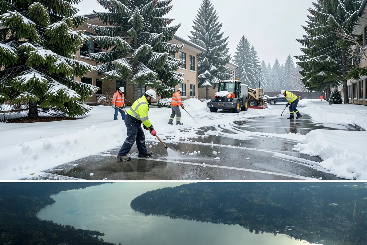 ADA Sidewalk Clearing in Sammamish, King County, WA - ADA sidewalk clearing is required after every snowfall through the winter season.