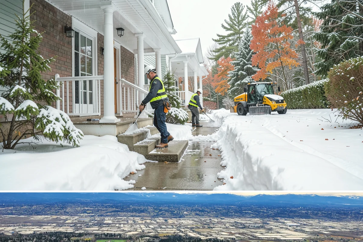 ADA Sidewalk Clearing in SeaTac, King County, WA - ADA sidewalk clearing is required after every snowfall through the winter season.