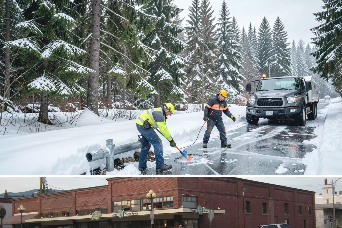 ADA Sidewalk Clearing in Sedro-Woolley, Skagit County, WA - ADA sidewalk clearing is required after every snowfall through the winter season.