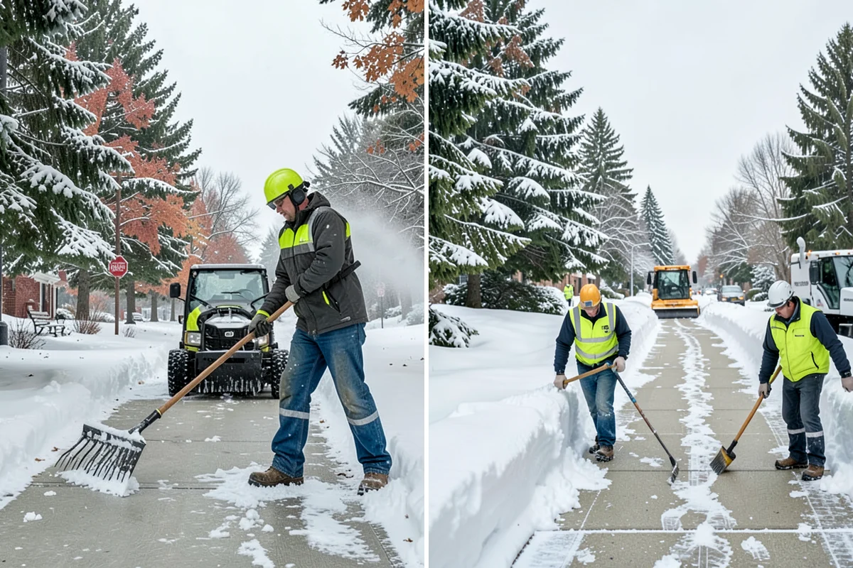 ADA Sidewalk Clearing in Shoreline, King County, WA - We identify curb ramps and accessible routes