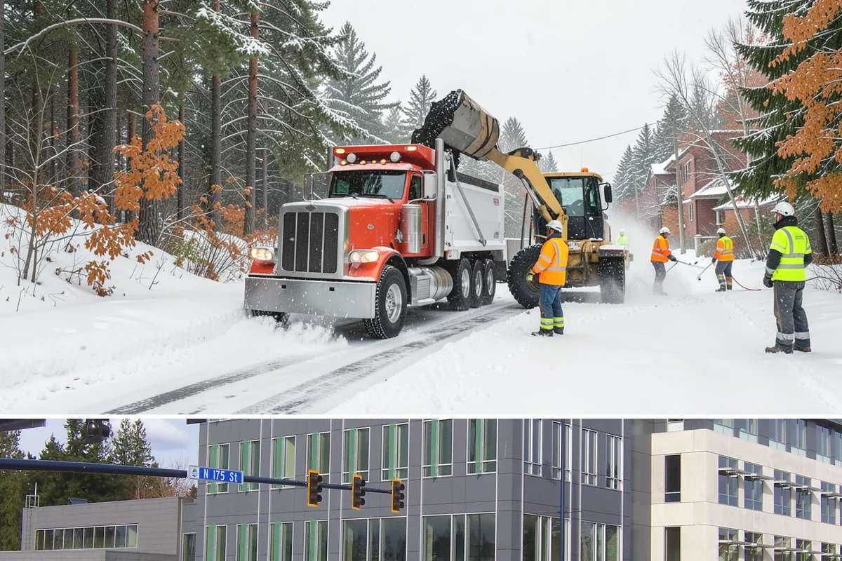 ADA Sidewalk Clearing in Shoreline, King County, WA - ADA sidewalk clearing is required after every snowfall through the winter season.