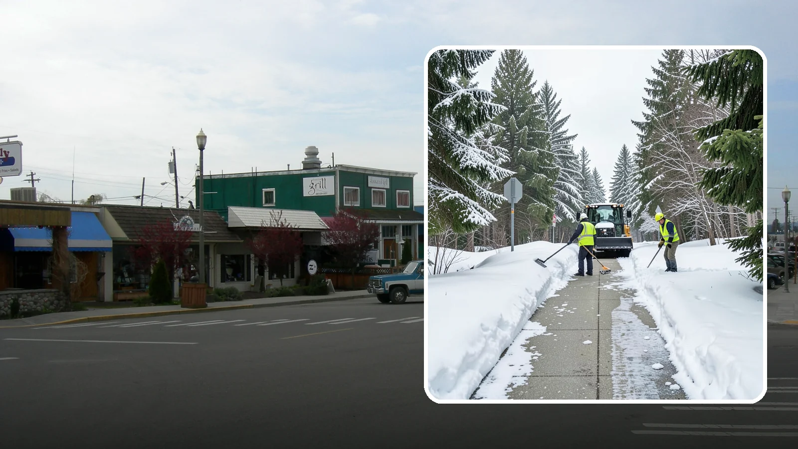 ADA Sidewalk Clearing in Stanwood, Snohomish County, WA - We clear sidewalks to ADA standards so ramps, routes, and access points stay usable in winter.