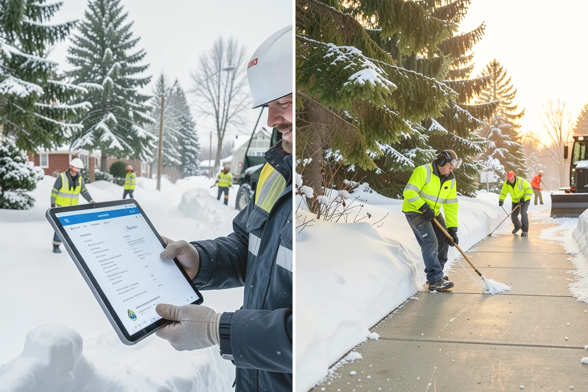 ADA Sidewalk Clearing in Steilacoom, Pierce County, WA - We identify curb ramps and accessible routes