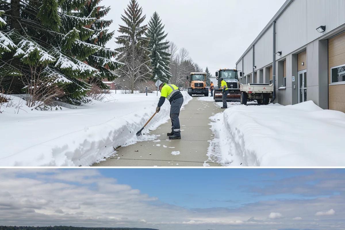 ADA Sidewalk Clearing in University Place, Pierce County, WA - ADA sidewalk clearing is required after every snowfall through the winter season.