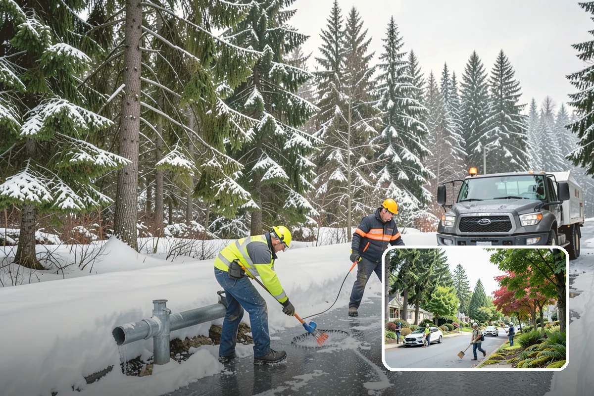 After-Hours Snow Removal in Beaux Arts Village, King County, WA - Clearing completed before the next business day