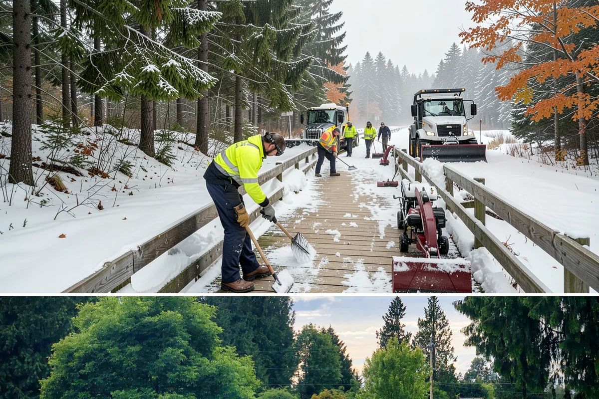 After-Hours Snow Removal in Bonney Lake, Pierce County, WA - This service is in highest demand during December and January, when evening snow and hard overnight freezes coincide.