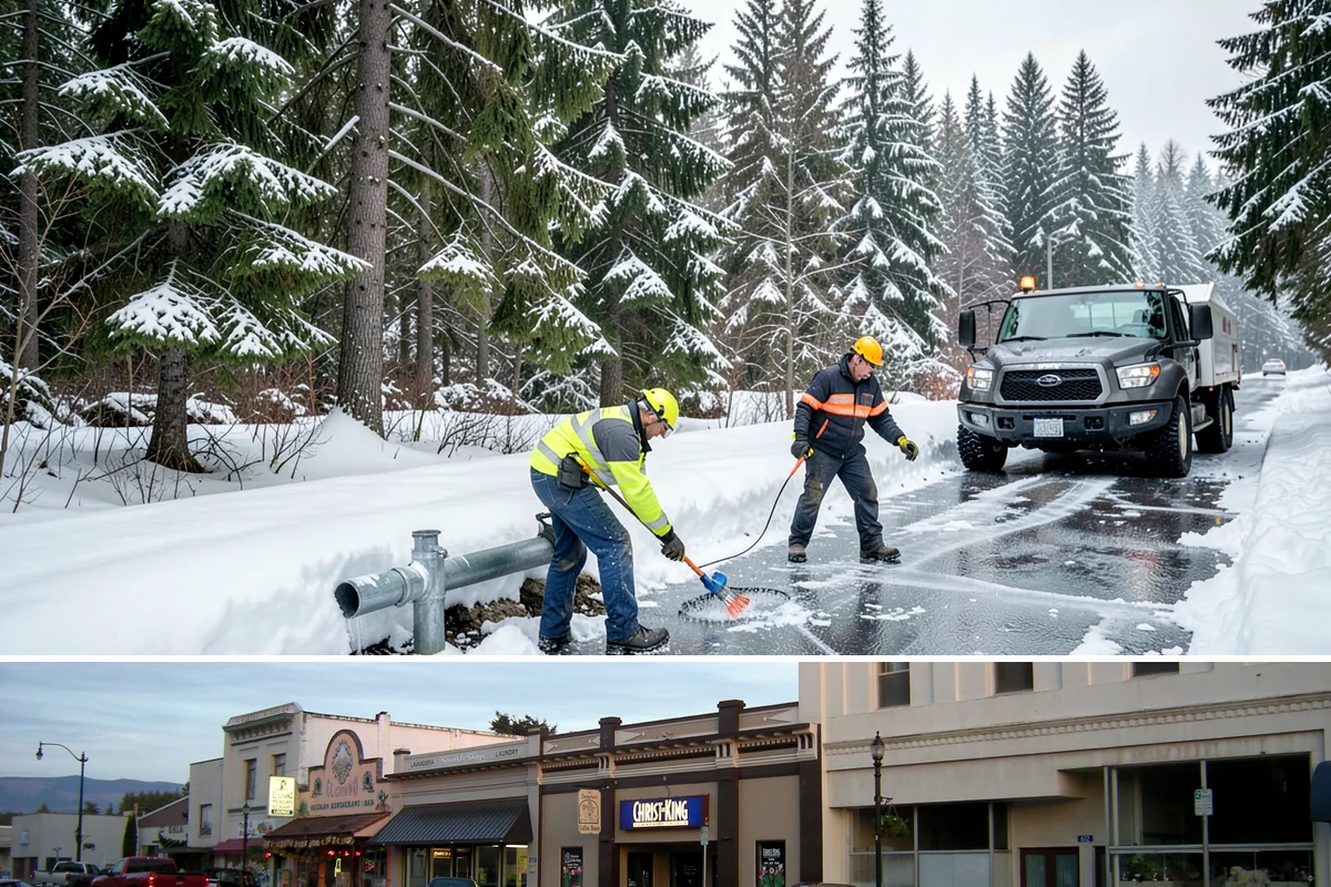 After-Hours Snow Removal in Burlington, Skagit County, WA - This service is in highest demand during December and January, when evening snow and hard overnight freezes coincide.