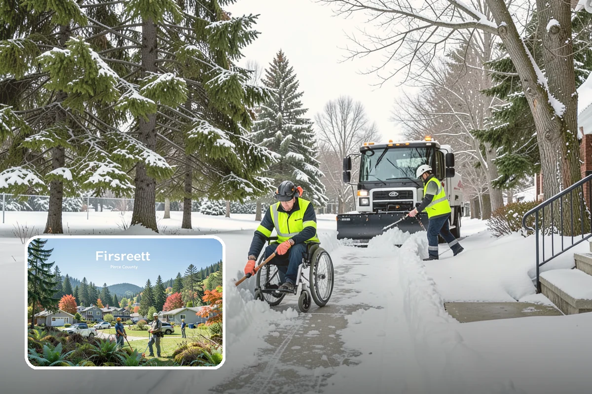 After-Hours Snow Removal in Fircrest, Pierce County, WA - Clearing completed before the next business day