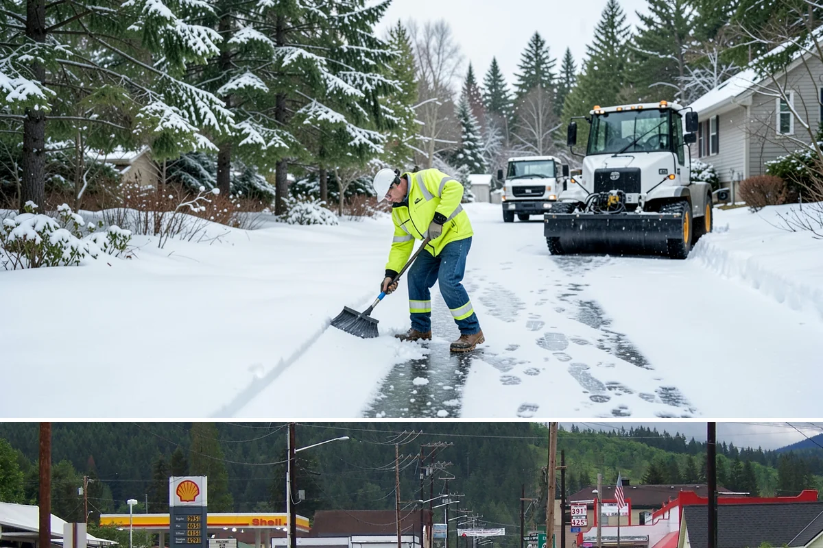 After-Hours Snow Removal in Granite Falls, Snohomish County, WA - This service is in highest demand during December and January, when evening snow and hard overnight freezes coincide.