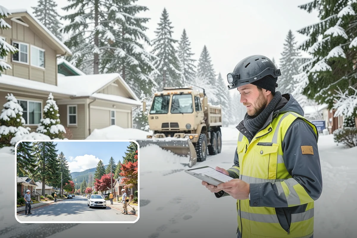 After-Hours Snow Removal in Hunts Point, King County, WA - Clearing completed before the next business day