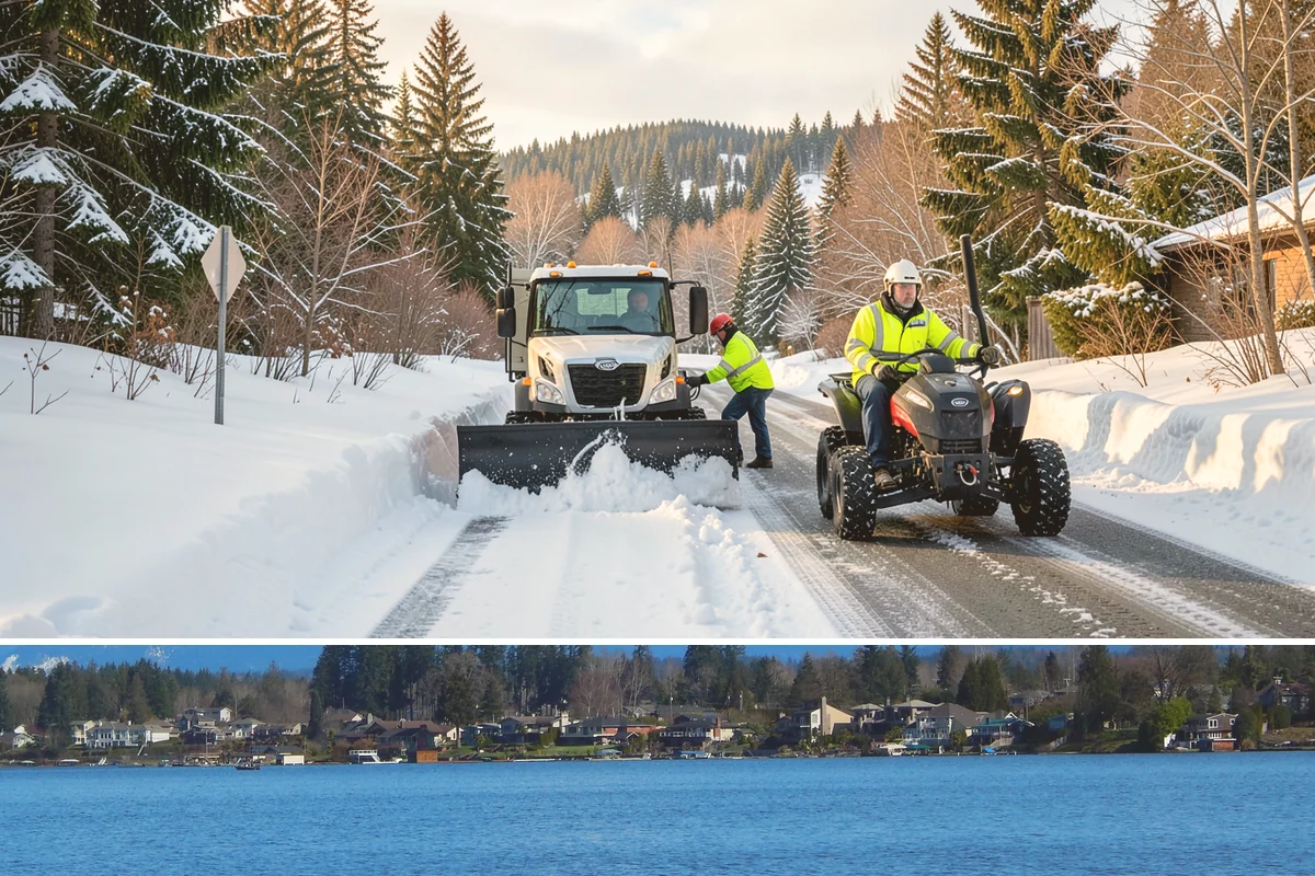 After-Hours Snow Removal in Lake Stevens, Snohomish County, WA - This service is in highest demand during December and January, when evening snow and hard overnight freezes coincide.