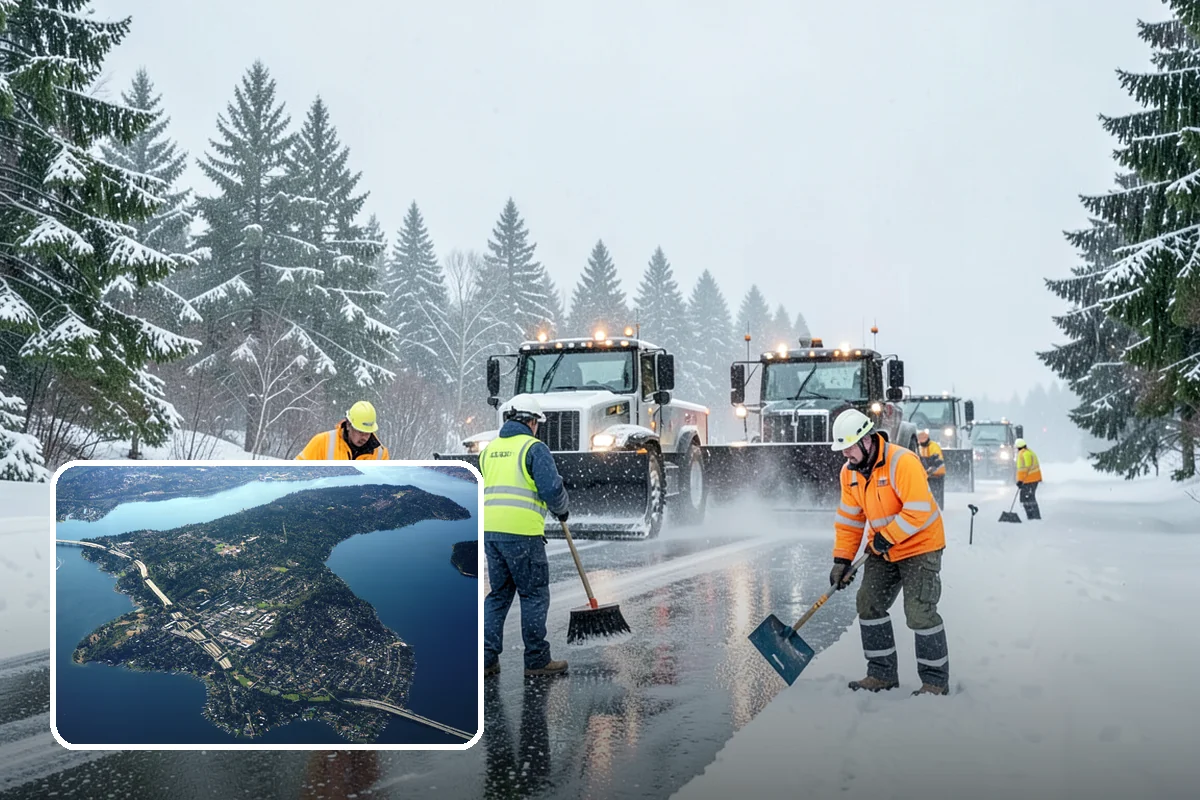 After-Hours Snow Removal in Mercer Island, King County, WA - Clearing completed before the next business day