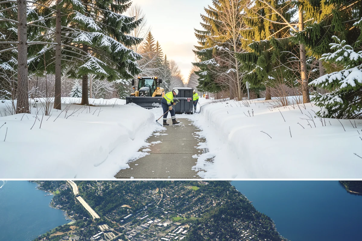 After-Hours Snow Removal in Mercer Island, King County, WA - This service is in highest demand during December and January, when evening snow and hard overnight freezes coincide.