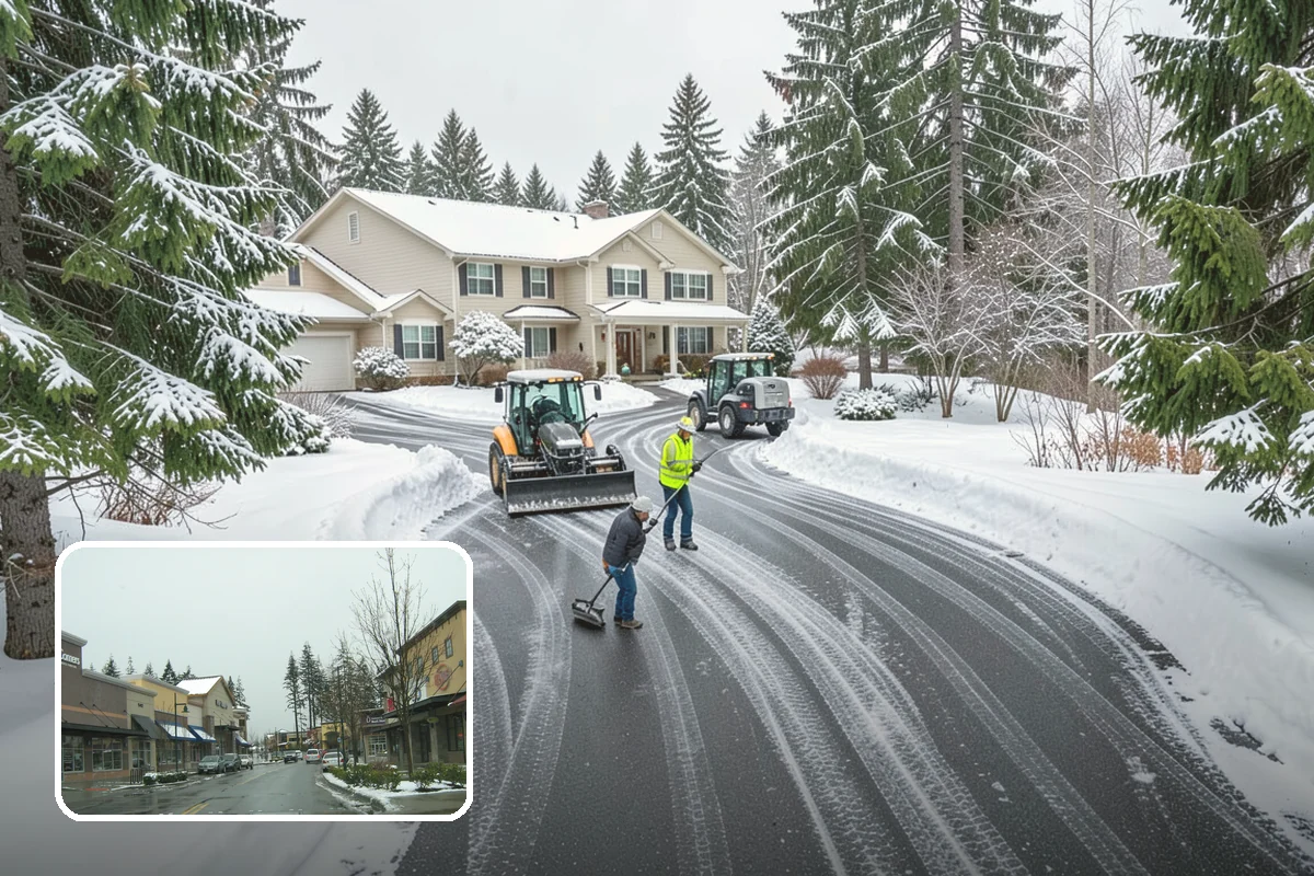 After-Hours Snow Removal in Mill Creek, Snohomish County, WA - Clearing completed before the next business day