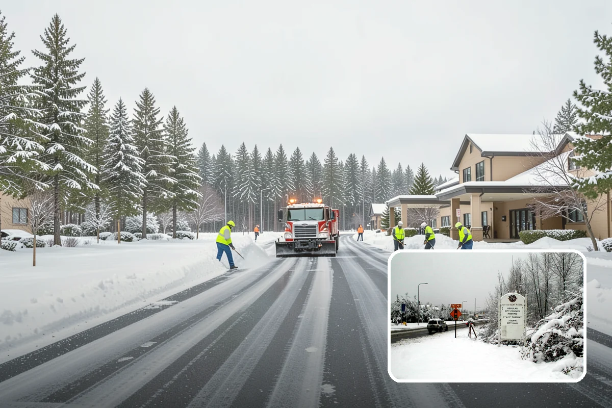 After-Hours Snow Removal in Newcastle, King County, WA - Clearing completed before the next business day