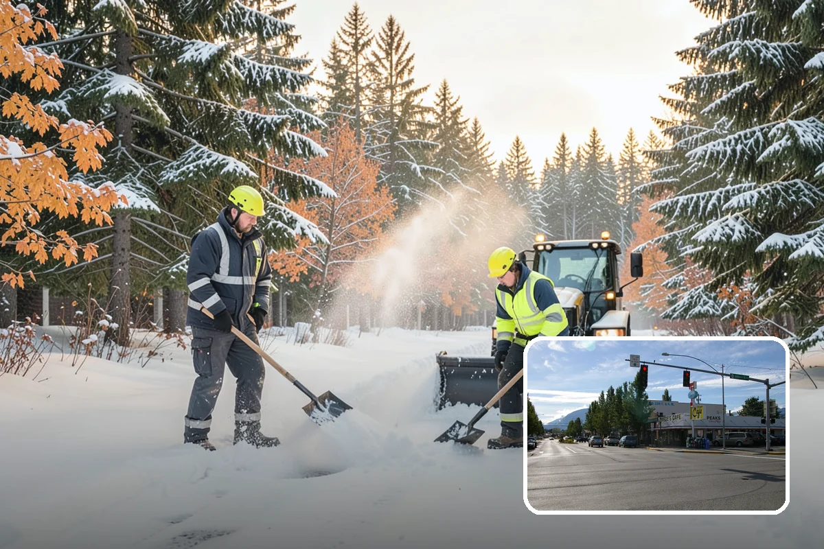 After-Hours Snow Removal in North Bend, King County, WA - Clearing completed before the next business day