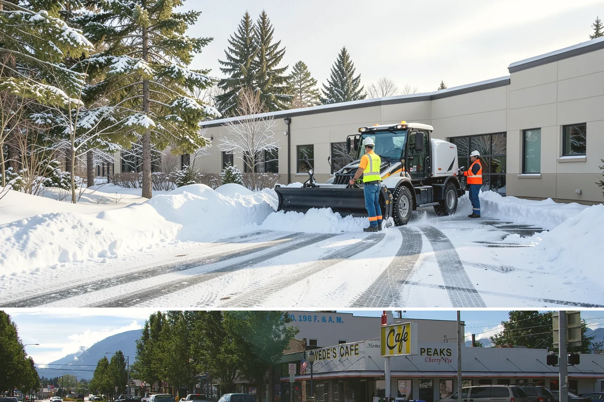 After-Hours Snow Removal in North Bend, King County, WA - This service is in highest demand during December and January, when evening snow and hard overnight freezes coincide.