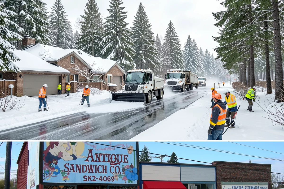 After-Hours Snow Removal in Ruston, Pierce County, WA - This service is in highest demand during December and January, when evening snow and hard overnight freezes coincide.