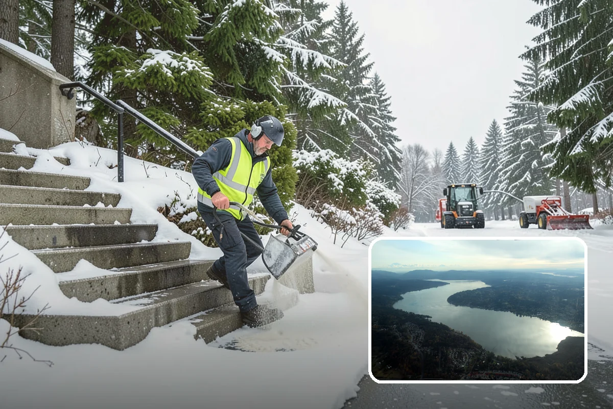After-Hours Snow Removal in Sammamish, King County, WA - Clearing completed before the next business day