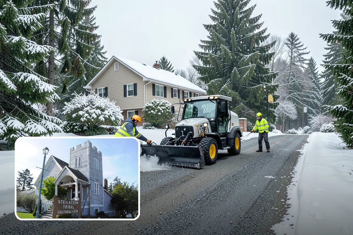 After-Hours Snow Removal in Steilacoom, Pierce County, WA - Clearing completed before the next business day