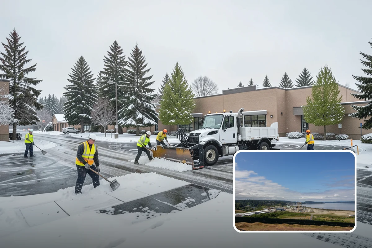 After-Hours Snow Removal in University Place, Pierce County, WA - Clearing completed before the next business day