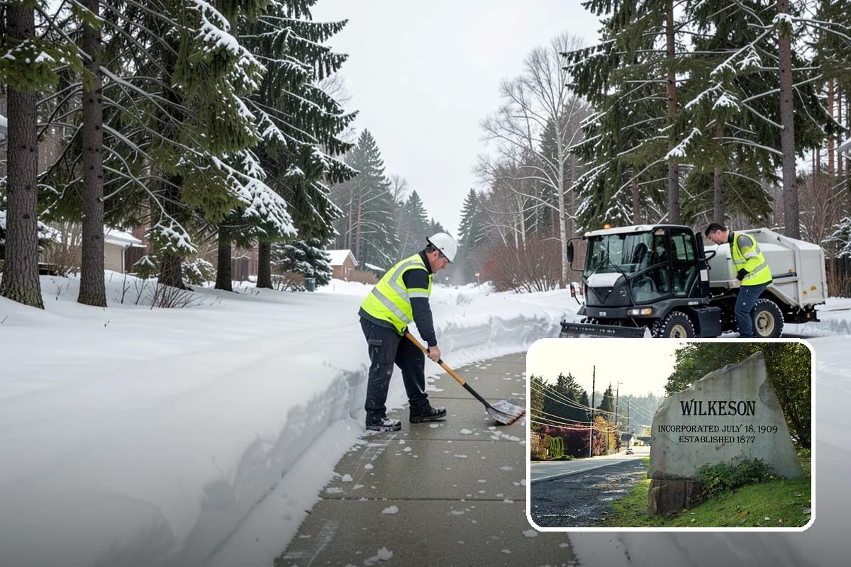 After-Hours Snow Removal in Wilkeson, Pierce County, WA - Clearing completed before the next business day