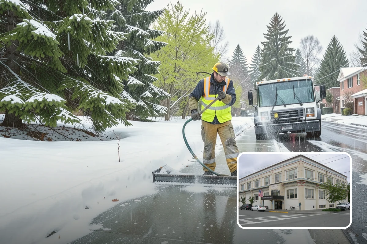 Airport Snow Removal in Anacortes, Skagit County, WA - Terminal curbs and passenger drop-offs kept flowing