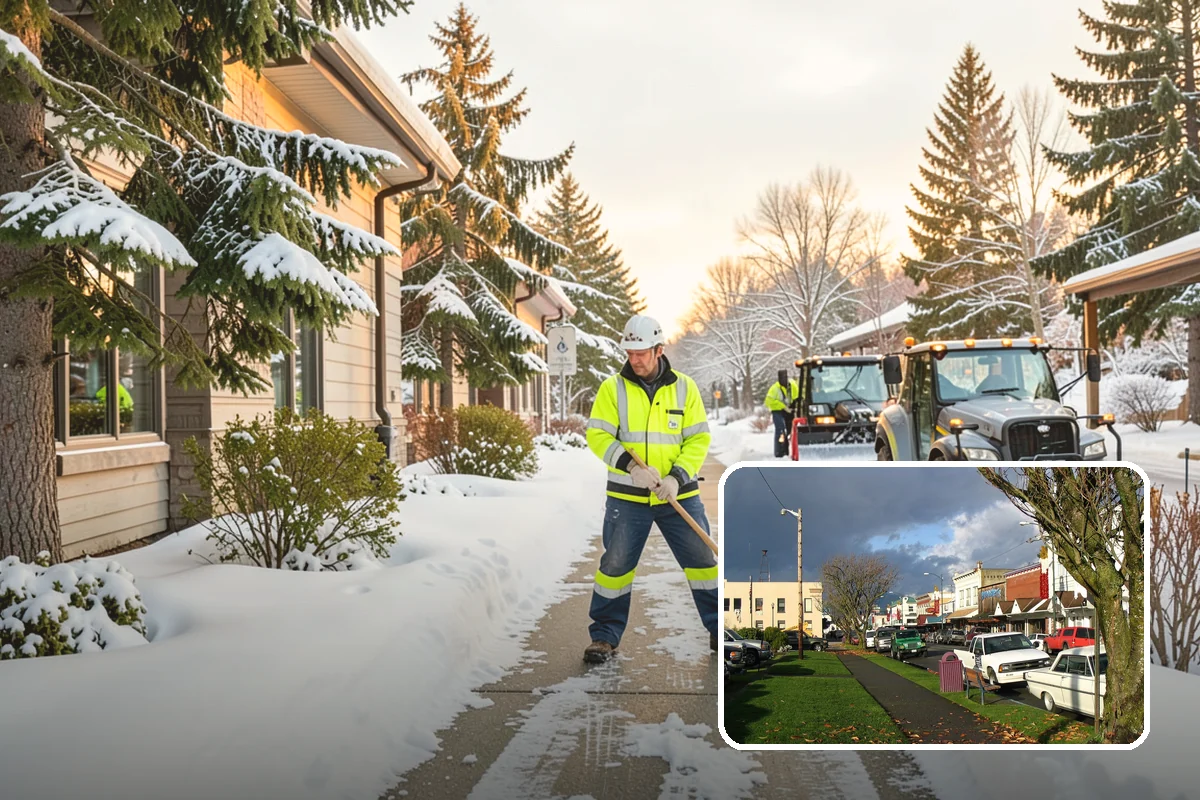 Airport Snow Removal in Arlington, Snohomish County, WA - Terminal curbs and passenger drop-offs kept flowing