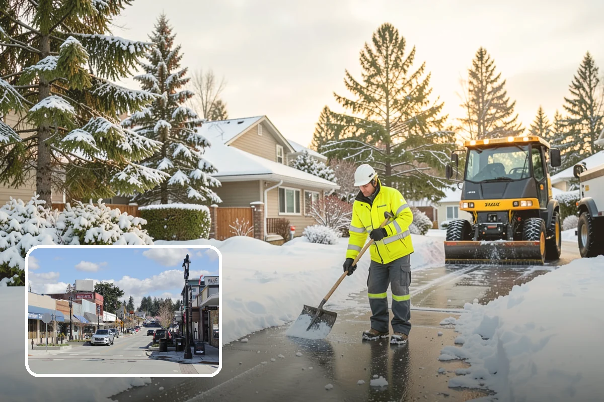Airport Snow Removal in Bothell, King County, WA - Terminal curbs and passenger drop-offs kept flowing