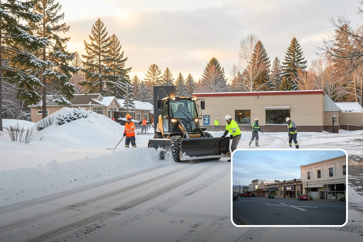 Airport Snow Removal in Burlington, Skagit County, WA - Terminal curbs and passenger drop-offs kept flowing