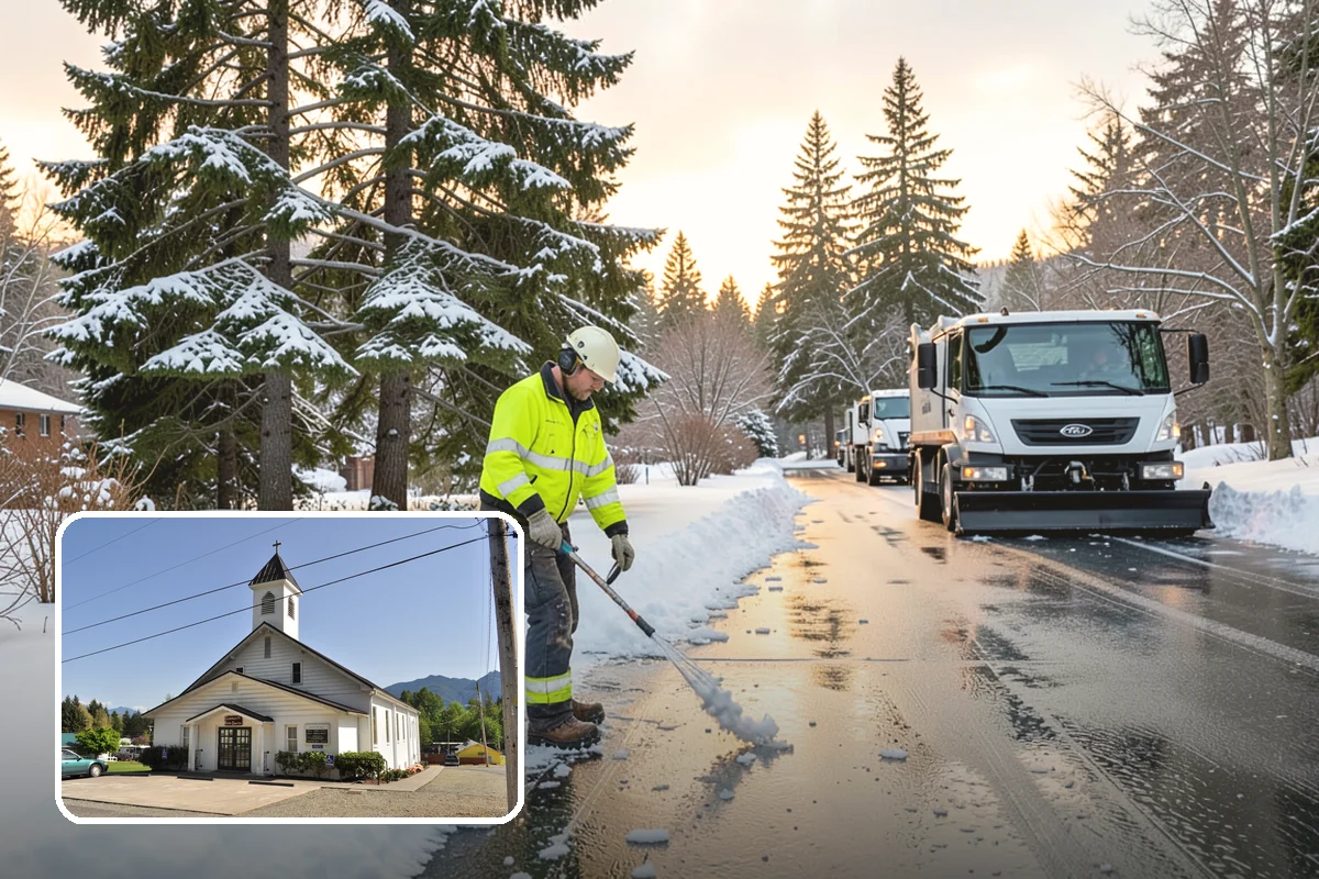Airport Snow Removal in Concrete, Skagit County, WA - Terminal curbs and passenger drop-offs kept flowing