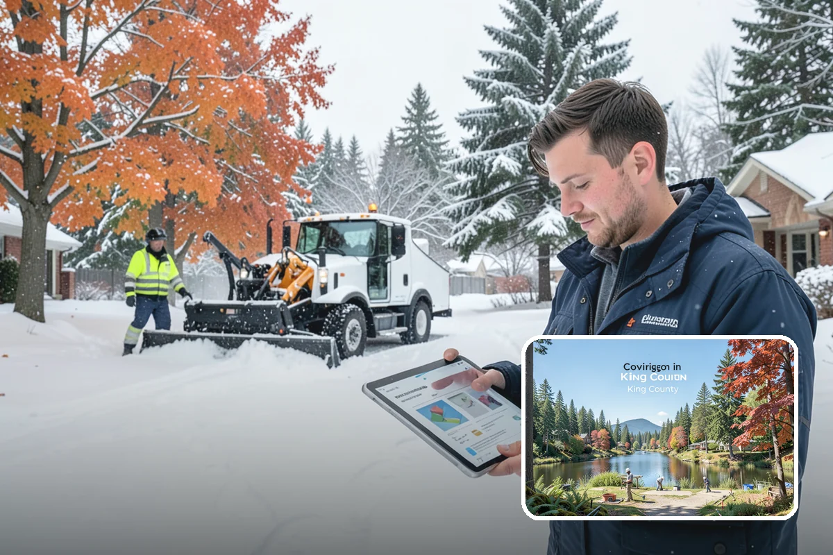 Airport Snow Removal in Covington, King County, WA - Terminal curbs and passenger drop-offs kept flowing