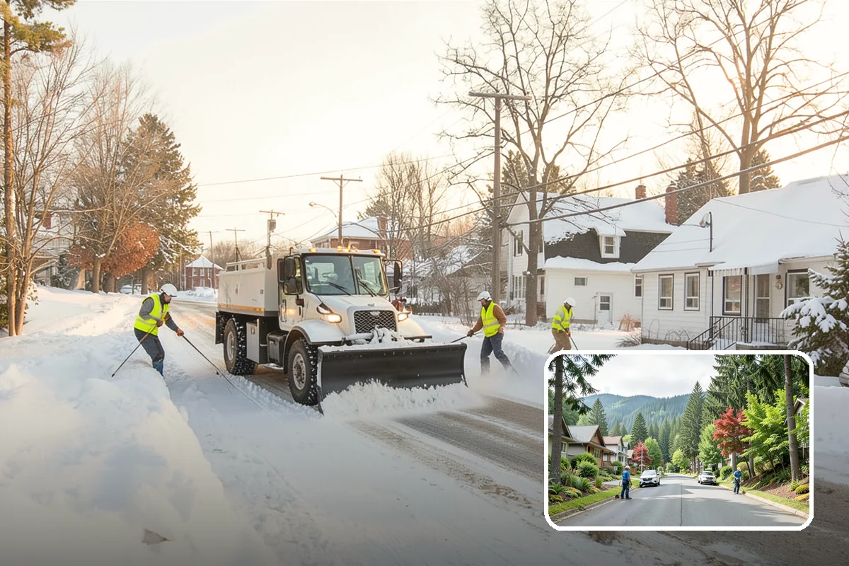 Airport Snow Removal in Darrington, Snohomish County, WA - Terminal curbs and passenger drop-offs kept flowing